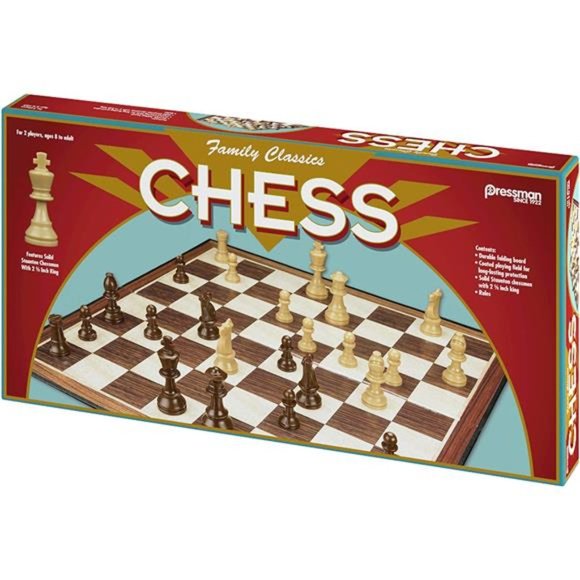 Family Classics Chess by Pressman--with Folding Board and Full Size Chess Pieces - Picture 3 of 5